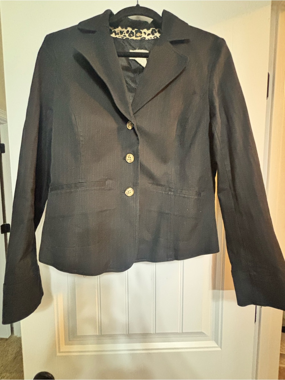 Kenar Black Blazer with Gold Buttons
